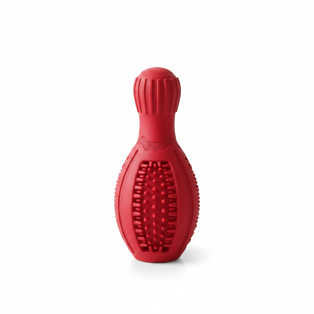 Red BusyBite Bowling Pin — White Background